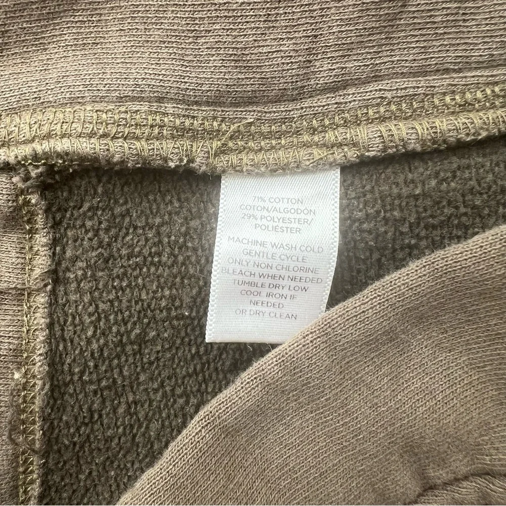 Lou & Grey Brown French Terry Split Hem Crewneck Sweatshirt Pullover XS - Picture 3 of 4
